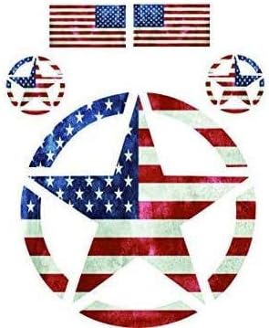 G0002 - Hood Military Star Decal KIT - Custom Designed for use on - Jeep Wrangler Roxor Cherokee Compass Patriot & More (White)