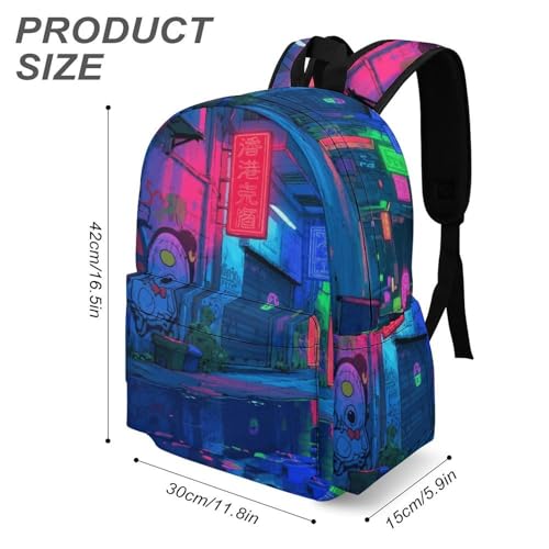Neon Flashing Printed Backpack Water-Resistant Pack Stylish Bag Lightweight Travel Backpack3