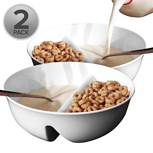 2 Pack - Just Crunch Anti-Soggy Cereal Bowl - Keeps Cereal Fresh