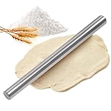 40 cm Rouleau Patisserie Inox, Antiadhésif Rolling Pin, Résistant à la Rouille Rouleau de Cuisine, Sans Soudure et Facile à Nettoyer, Fonds de Tarte, Pizzas, Pâte, Biscuits et Pâte à Modeler