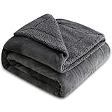 クモリ(Kumori) 2枚合わせ 厚手毛布 ダブル 冬用 掛け毛布 あったか 防寒 ブランケット 吸湿発熱 抗菌防臭 静電防止 洗える 180X200cm ダークグレー