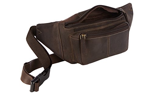 Visconti 720 Leather Waist Pack, Belt Pouch, Fanny Pak, Bumbag (Oil Brown) - Thumbnail 2