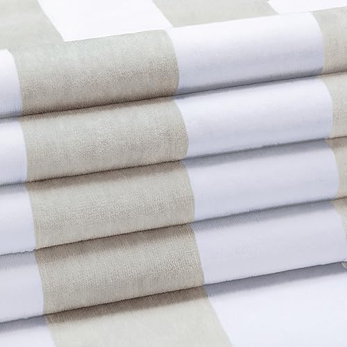 HENBAY Flauschiges übergroßes Strandtuch – Plüsch, dick, groß, 178 x 89 cm, Baumwolle, Poolhandtuch, gestreift, schnell trocknend… – Ansicht 2