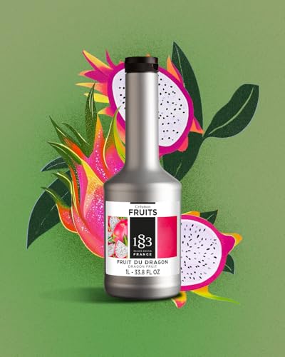 Image of 1883 Dragon Fruit Puree - Premium French Fruit Puree for Cocktails, Smoothies, Desserts & More - Vibrant Exotic Flavor - 1 Liter Bottle