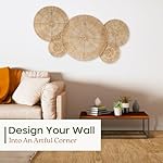 CHI AN 18 Inch Boho Wall Decor – Set of 5 Woven Jute Wall Baskets, Boho Wall Art & Decorative Basket Set, Farmhouse Wall Hanging, Handwoven Wall Plates for Living Room, Bedroom – 18", 14", 11", 8", 7" - Image 5