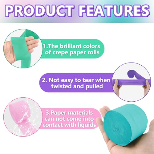 Image of Under the Sea Crepe Paper Streamers, 6 Rolls, 738 Ft