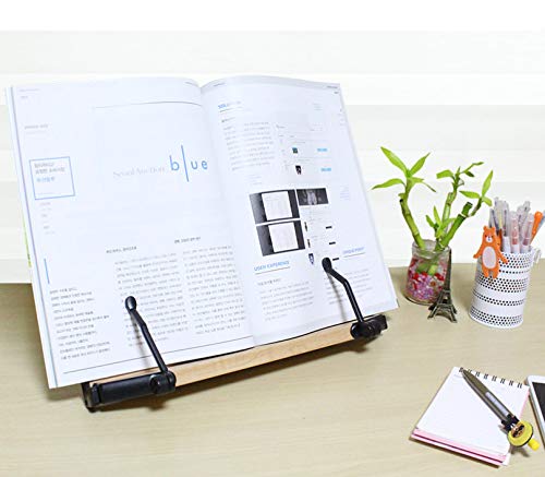 Amazon | 木製 ブックスタンド 大型サイズ 47cm×30cm 5段階調節 読書台