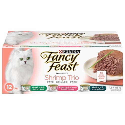 Fancy Feast Wet Cat Food, Shrimp Trio Variety Pack 3 Flavours - 85 g Can (12 Pack) image 3