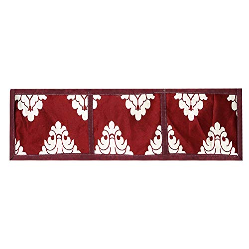 Image of Polyester 3-Layered Fridge Top Cover /Refrigerator Cover With 6 Utility Pockets (Color-Maroon, Size-39x21 Inches)