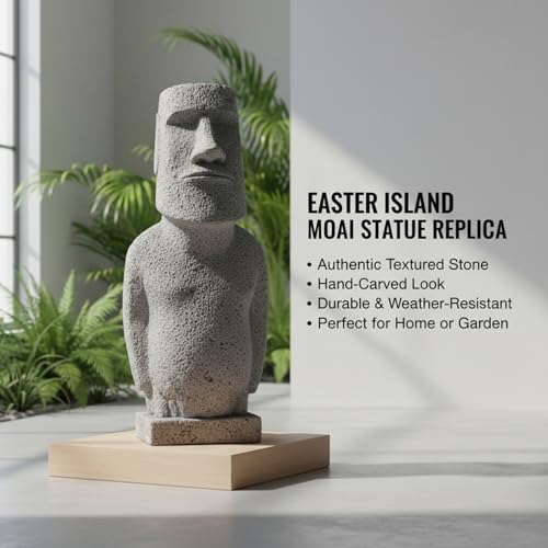 Statue de tête d'île de Pâques Gcroet, cadeau déco de vacances L - 3