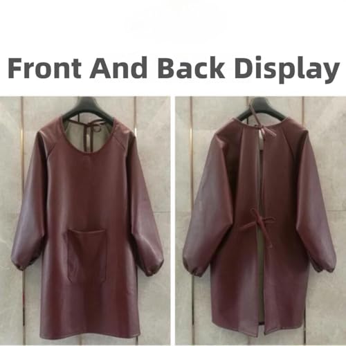 Tablier de cuisine imperméable blouse utilitaire manches longues poches - 8