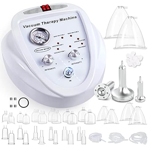 TwoWin Multifunctional Vacuum Therapy Machine, Cupping Therapy Sets, Cupping Scraping Body Shape Massager Adjustable Suction and 6 Modes with 30 Cups and 3 Pumps Cover
