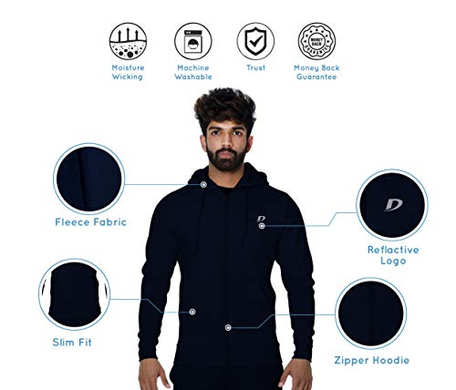 Image of DECISIVE Fitness Slim Fit Fleece Winter Hoodie Jacket Gym Workout Sweatshirt for Men Women
