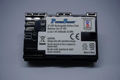 Image of Power Smart LP-E6P Rechargeable Battery Pack Compatible with Canon LP-E6P, Li-ion 7.4V 3490mAh 25.8Wh