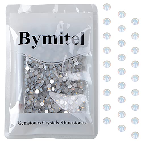 Image of 1440 Pieces Faux Rhinestones Non Hotfix Glue Round Crystals Glass Flatback for DIY Jewelry Making with a Picking Pen (SS20, 1440pcs, White Opal)