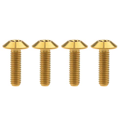 Titanium M4 M5 M6 Button Torx Head Bolt Screw (Gold, M6x20mm)
