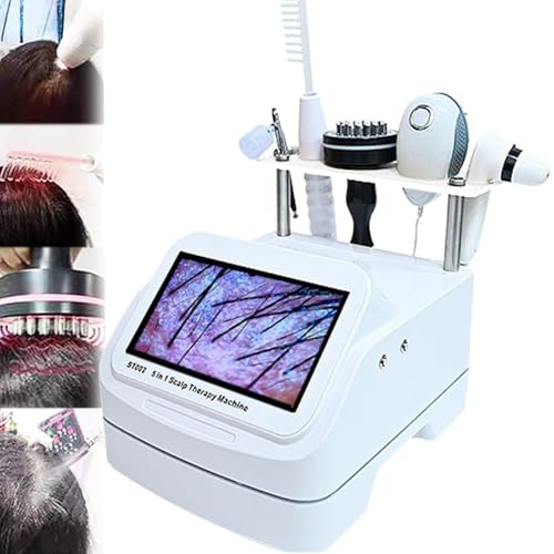 Analizador de cabello, masajeador de cuero cabelludo 5 en 1 y detector de folículos, máquina de diagnóstico para análisis del cuero cabelludo y tratamiento de pérdida de cabello, ideal para salón y
