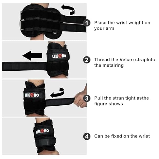 Adjustable Wrist Ankle Weights, Removable Arm & Leg Weight for Men & Women, Fitness, Strength Training, Running, Walking, Jogging, 1 Pair 2 Pack