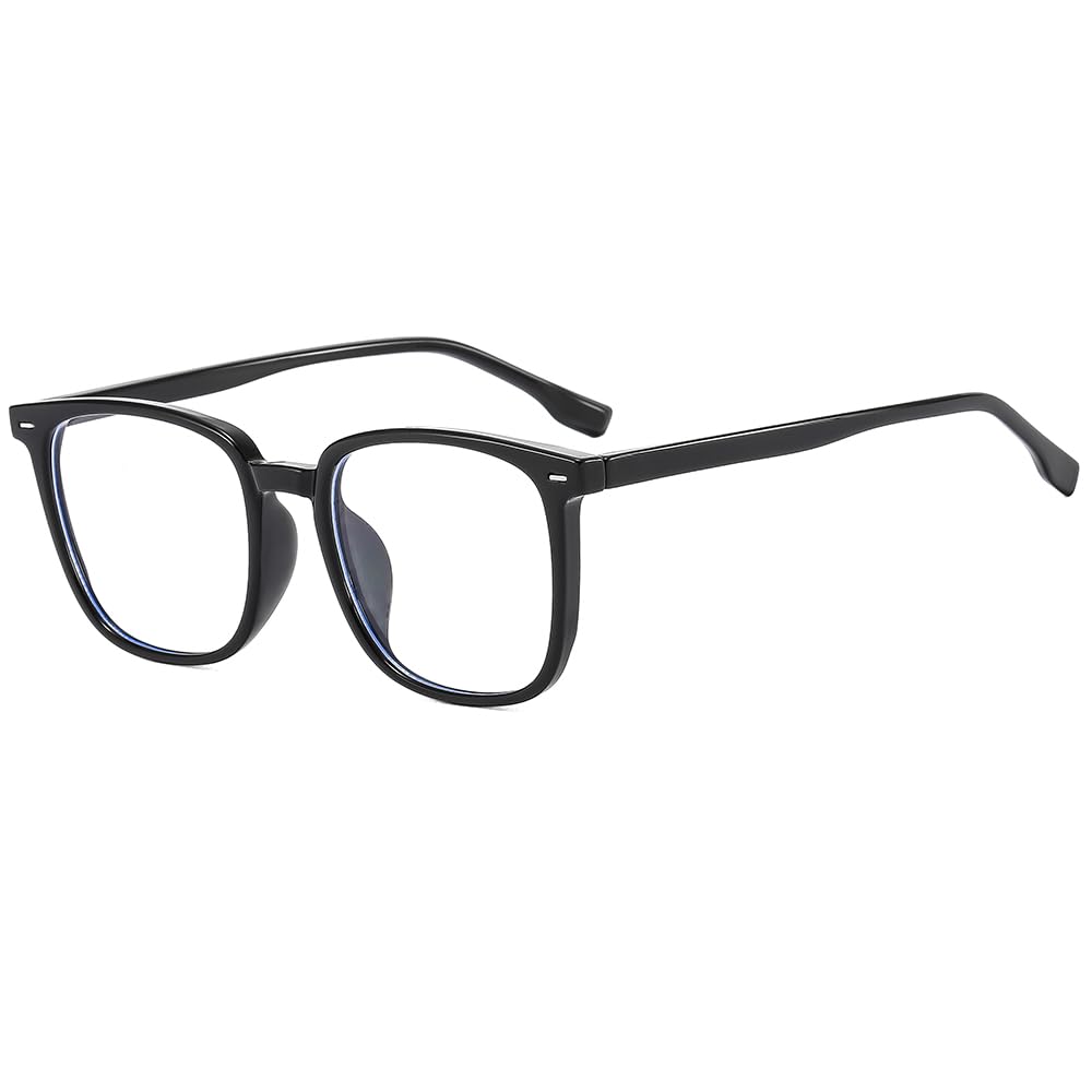 Siming Blue Light Blocking Glasses for Women and Men Better Sleep Black Frame Simple and elegant