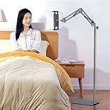Awlbstruse Tablet Floor Stand with 7.2 lb Weight, Overhead Bed Phone Mount Height Adjustable Arm Stretchable Stand Holder, Compatible with iPad mini Air Pro, Galaxy Tab, Kindle, Switch, Cell Phones