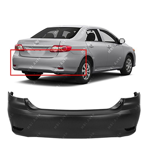 MBI AUTO - Primered, Rear Bumper Cover for 2011-2013 Toyota Corolla 11-13, TO1100287