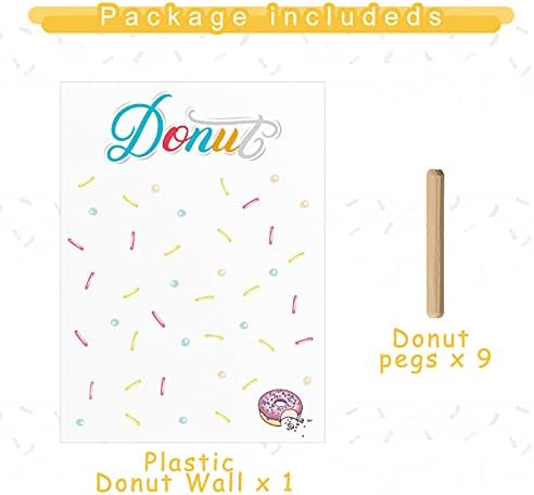 Jetec Wall Display Stand Reusable Donut Holder Board with Rustic Wood Stick for Party Decorations Supplies Dessert Table at Wedding Birthday Baby Shower Treat (White)