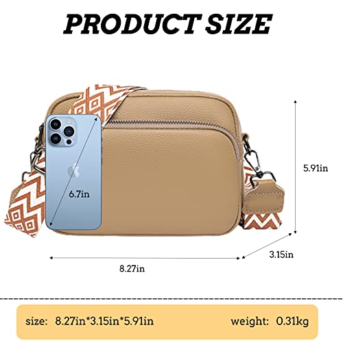 Crossbody Bags for Women, Trendy Leather Crossbody Camera Bag Purse with Guitar Strap Small Shoulder Handbag3