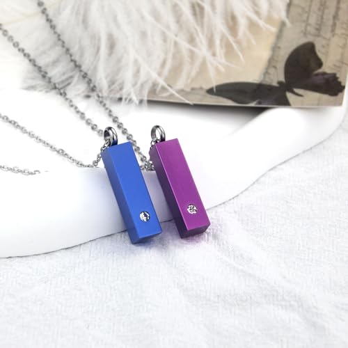 weikui 16 Pieces Urn Necklace for Ashes for Human Cremation Jewelry for Ashes Square Small BarKeepsake Pendant for Women Men Loved Ones3