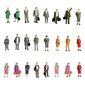 Jorzer Miniatuur Cijfers Mini Mensen Beeldje Kleine Passagiers Standbeeld Hand Geschilderd Kleine Mensen Levensechte Cijfers Staande Diy Desktop Model Ornament 24Pcs