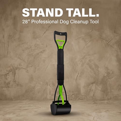Image of 28 inchpooper scooper,dog pooper scooper,pooper scooper for large dogs,Folding Dog Poop Scooper, No-Bend Cleanup,with Durable Spring & Premium Material, Works on Grass /Dirt /Gravel & More Surfaces (Green)