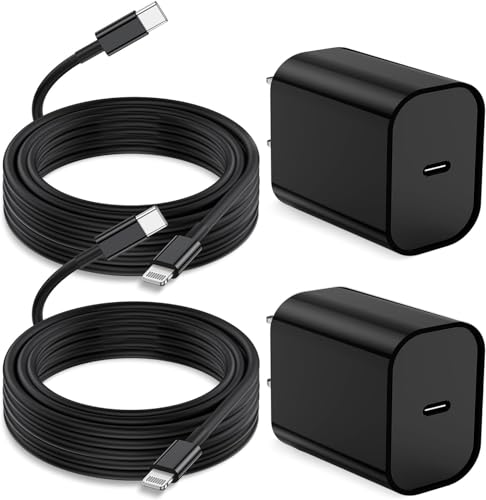 Hcoob iPhone 14 13 12 Charger, [MFi Certified] 6FT Long Type C to Lightning Cable Fast Charging, 20W USB C Fast Charger Block for Phone14 Pro Max/13/12Pro Max/11/11Pro Max/XS/XR/X/8Plus,iPad(Black)