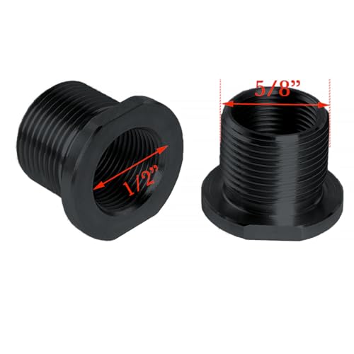 Image of 1 /2x28 Convert to 5 /8x24 Crush Washer Thread Adapter Steel (Black -2pc)