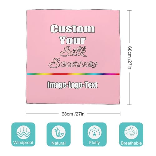 Custom Silk Scarves For Women Personalized Silk Like Bandana Hair Scarf Shawl Wraps Add Your Name Photo4