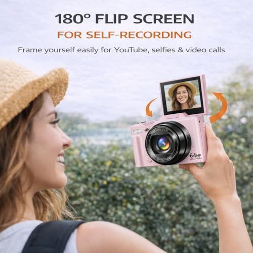 Cámara Digital 4K 64MP Kit con Tripié Flexible y Micro SD miniatura 5