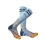 Calcetines Calentados | Recargable, 4 Configuraciones De Calor | Calentadores De Pies De Esquí | Pende Diario para Mujeres Y Hombres, Esquí, Senderismo, Ciclismo, Deportes De Invierno, Pescado