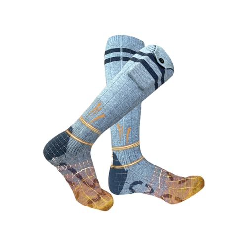 Calcetines calefactables para mujer, 4 niveles de calor, recargables, calentadores de pies de esquí, para mujeres, pescadores, esquí, senderismo, ciclismo, snowboard, pesca en hielo, deportes de