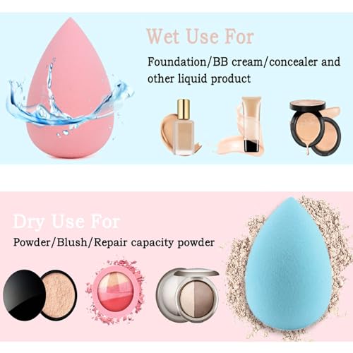 15Pcs Marble Makeup Brushes Set with 4Pcs Foundation Sponges
