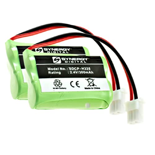 Synergy Digital Cordless Phone Batteries, Compatible with Vtech BT183642 Cordless Phone, (Ni-MH, 2.4V, 300 mAh) Ultra High Capacity, Combo-Pack Includes: 2 x SDCP-H335 Batteries
