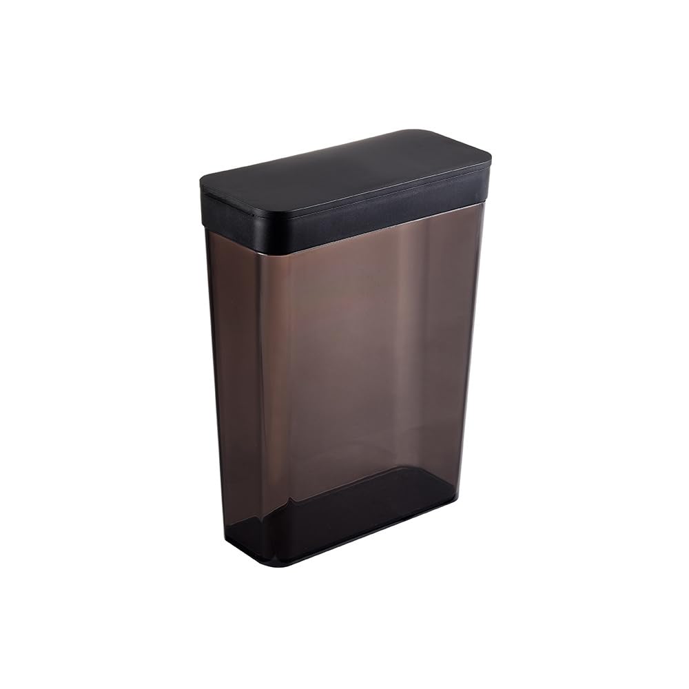 Yamazaki 4953 TOWER Food Container, black, POLYSTYRENE/Polyethylene, Minimalist, 18.7 x 8.5 x 24.5 cm