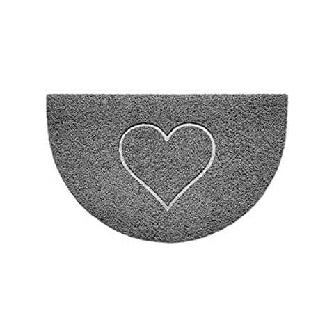 Nicoman Embossed Halfmoon Doormat - Grey Heart Shape Cover