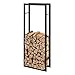 [en.casa] Porte-Bûches Robuste Range-Bûches Solide Support pour Bois de Chauffage Rangement Efficace pour Intérieur Extérieur Acier Laqué 60 x 150 x 25 cm Noir