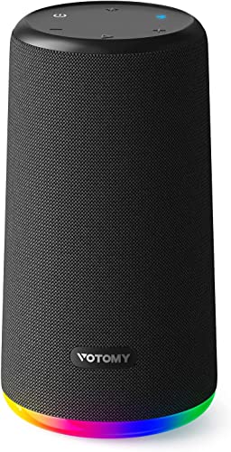 MTaoyac Bluetooth Speaker, Bluetooth Box with Deep Bass, Music Box Bluetooth with RGB Light, 24 Hours Playtime, 360° All-Round Sound, IPX7 Waterproof, Speaker Boxes Bluetooth Box (Black) Cover