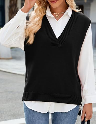Zontroldy Women's 2025 Lightweight V-Neck Knit Sweater Vest