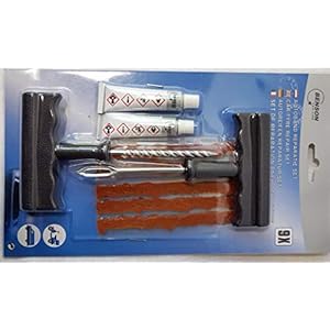 Tubeless reparatie / proppen set ‘BASIC’ 9 delig. Geschikt voor oa auto, motor en scooterbanden. Inhoud: 5x proppen, 1x…