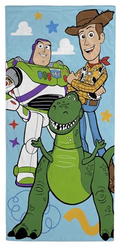 Jay Franco Beach Towel - 100% Cotton Kids Super Soft Absorbent Bath Towel 28 x 58 Inch Lightweight for Travel Official Licensed Product Multi - Toy Story