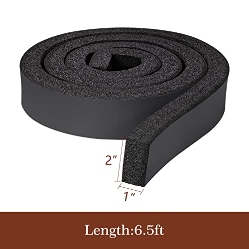 Yotache Open Cell Foam Air Conditioner Insulation Seal Strip 2"x1", Non-Adhesive Air Conditioning Weather Strip, 6.5 Feet Long