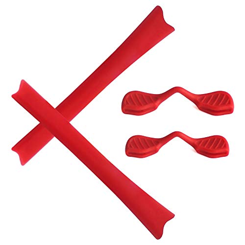 Image of Alphax Red Replacement Nosepieces & Earsocks Rubber Kits for Oakley Radar Path /Radar Path Asian Fit