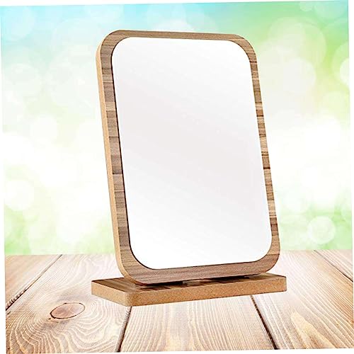 Espejo para maquillaje de madera plegable grande miniatura 7