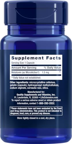 Life Extension Melatonin IR/XR, 1.5 mg, immediate- and Extended-Release Formula for Optimal Sleep Support, Healthy circadian Rhythms, Cellular Defense, Gluten-Free, Non-GMO, 60 Capsules - Image 5
