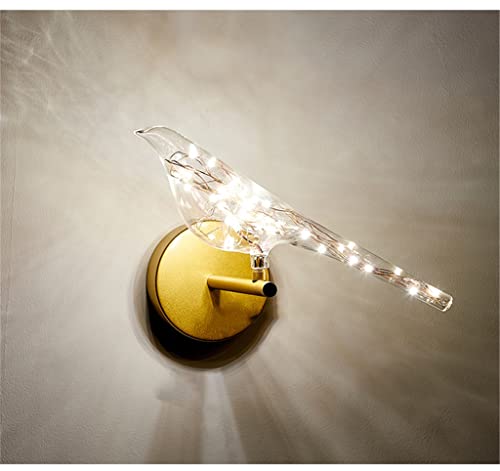 n/a Postmoderne Gold Glass Bird Wall Lampe Enfants Chambre Restaurant Galerie Cafe Home Deco Sconce Night Lights (Color : Clear, Size : 1pcs) - Image 6